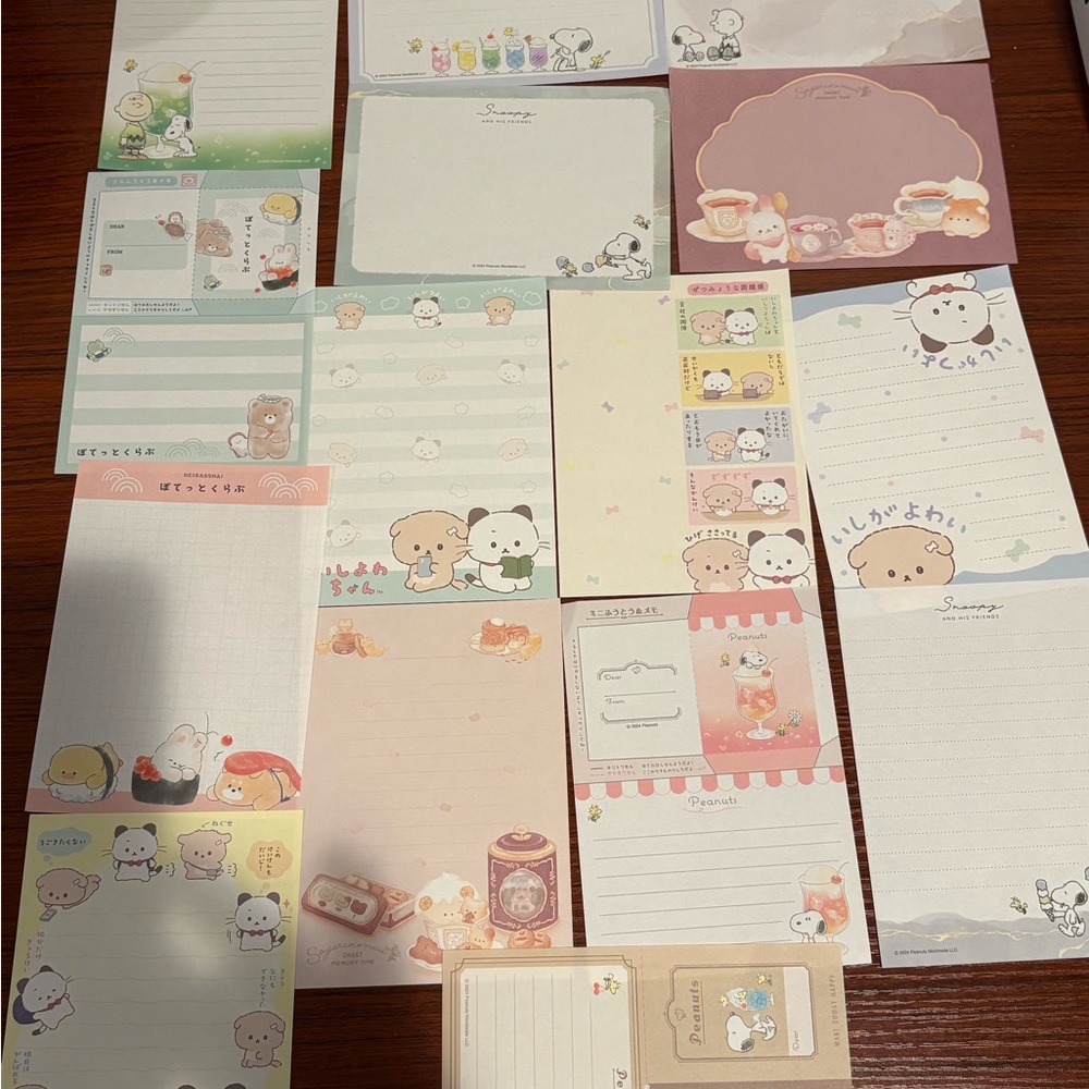 Sanrio San-X Stationery Sticky Memo Pad Stickers Flakes Sheets Pens Highlighter